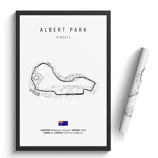 Albert Park Circuit - Racetrack Canvas Print white