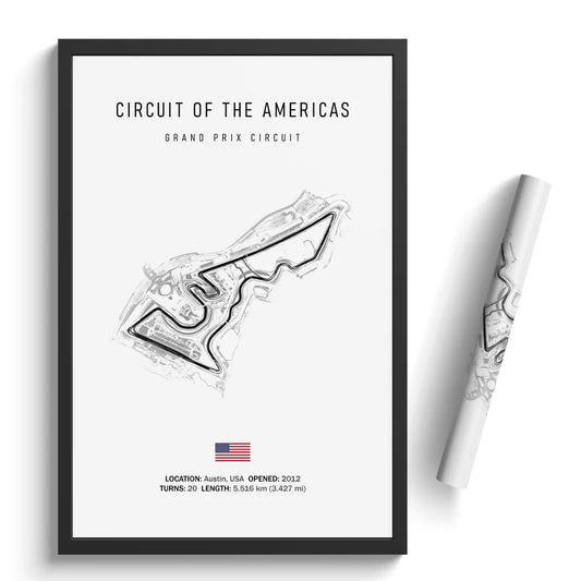 Circuit of The Americas - Racetrack Canvas Print white