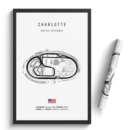 Charlotte Motor Speedway Roval - Racetrack Canvas Print white