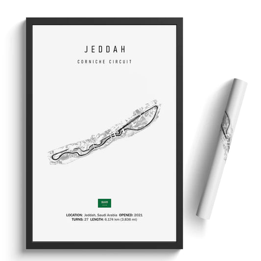 Jeddah Corniche Circuit - Racetrack Canvas Print white