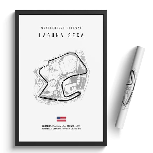 Laguna Seca - Racetrack Canvas Print white