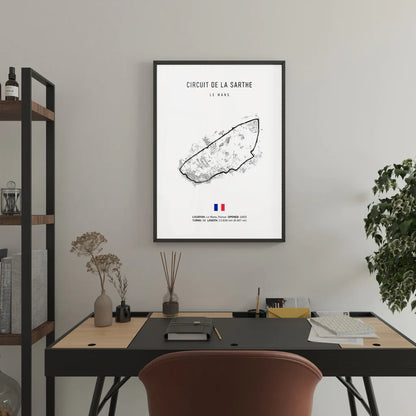 Circuit de la Sarthe Le Mans - Racetrack Canvas Print white