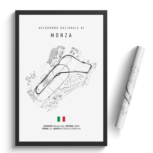 Autodromo Nazionale di Monza - Racetrack Canvas Print white