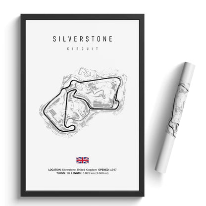 Silverstone Circuit - Racetrack Canvas Print white