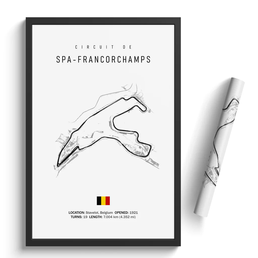 Circuit de Spa-Francorchamps - Racetrack Canvas Print white