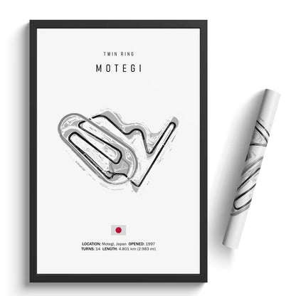 Twin Ring Motegi - Racetrack Canvas Print white