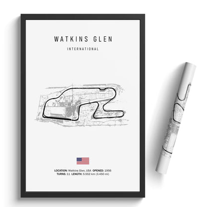 Watkins Glen International - Racetrack Canvas Print white