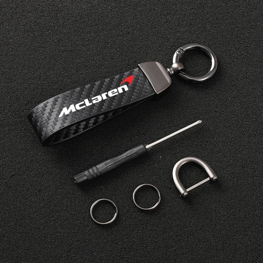 McLaren Leather carbon fiber car keychain